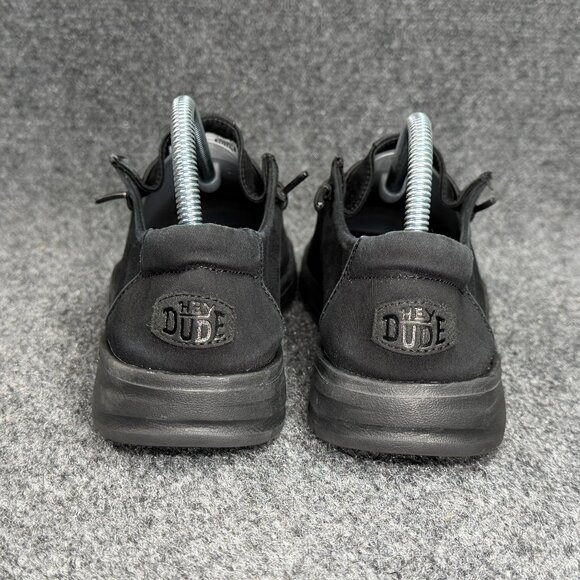 Hey Dude Wendy Slip Resistant Work Shoes Women's 9 Black Canvas Slip On Snekers - Picture 5 of 11